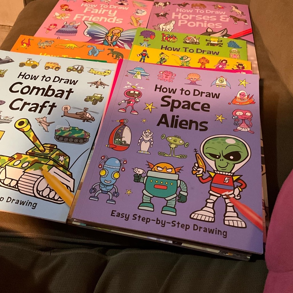 How to Draw Beginners/ kids soft cover Book Lot of 19 unused. Step by step